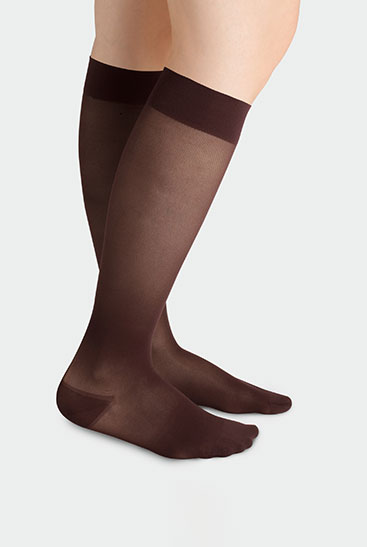 Chaussettes avec bord tricot, Coloris Violine Juzo Fascination, Chaussettes avec bord tricot, Coloris Violine