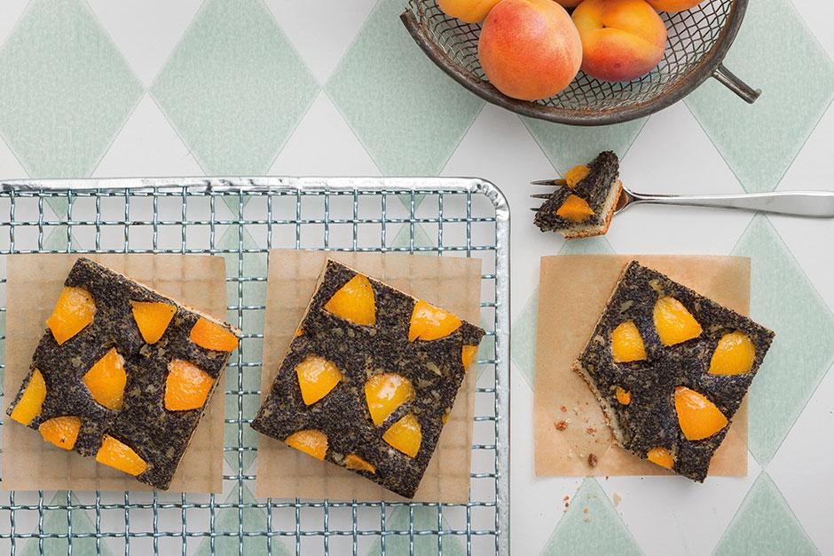 Juzo fruitige maanzaadtaart van de bakplaat