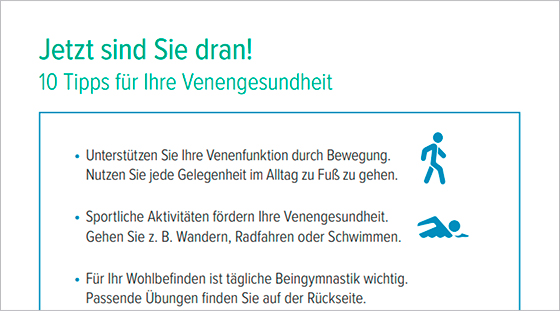 Tipps für gesunde Venen Tipps für gesunde Venen