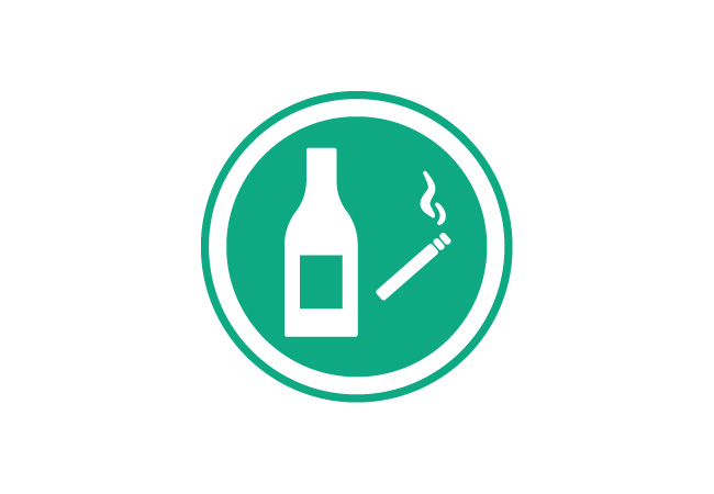 Symbol Nikotin och alkohol Symbol Nikotin och alkohol