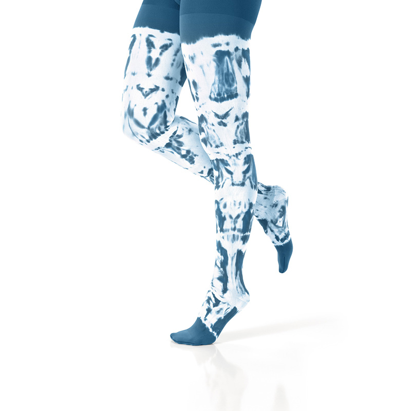 Batik Weiß-Casual Blue