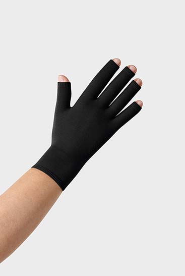 Juzo Expert Seamless con estensioni per le dita Guanto con estensioni per le dita nel colore Pepe nero