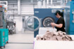 Femme en train de trier les bas de compression pour leur lavage