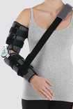 Individually adjustable neck strap for supporting the arm